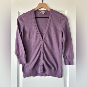 LOFT Lavender Button-Front V-Neck Cardigan